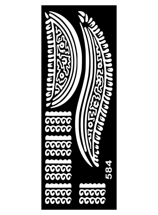 Komstec Easy to Use Mehndi Stencil Design Kit for Hands, Fingers, and Wrist - Image 1